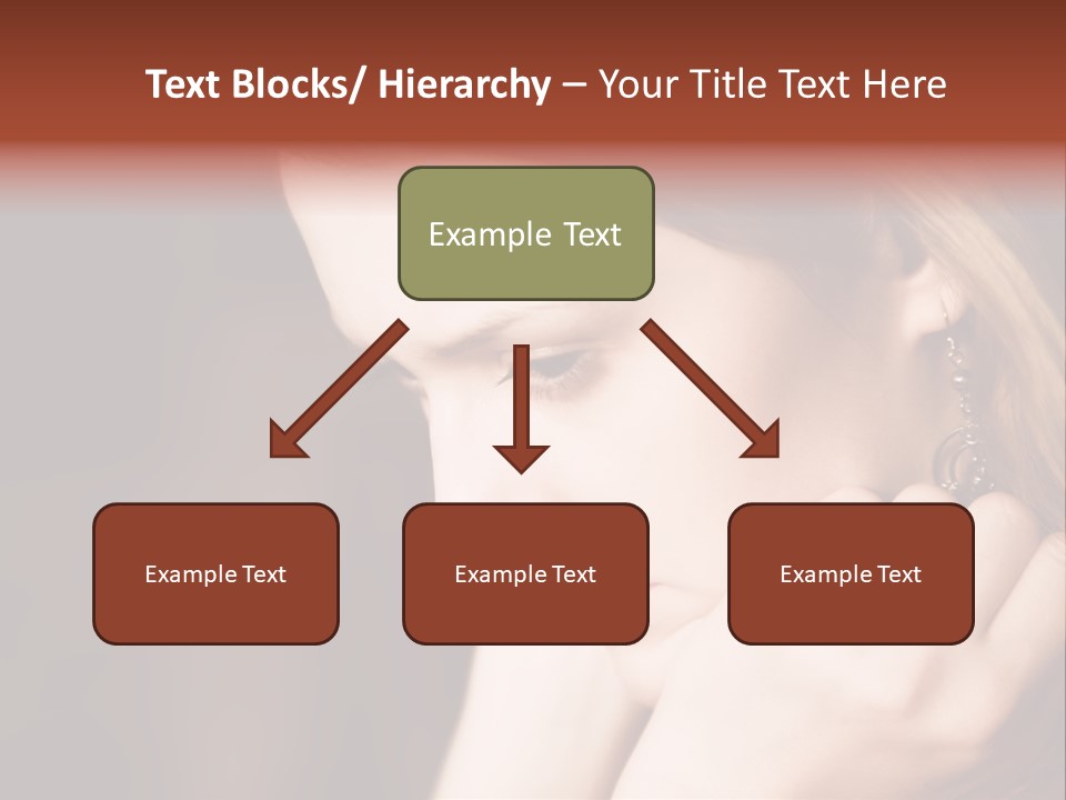 Thoughtful Fingers Woman PowerPoint Template