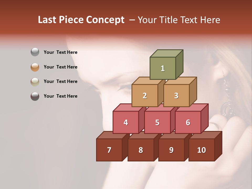 Thoughtful Fingers Woman PowerPoint Template