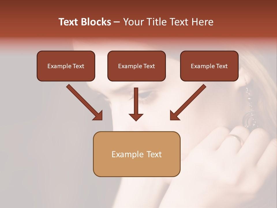 Thoughtful Fingers Woman PowerPoint Template