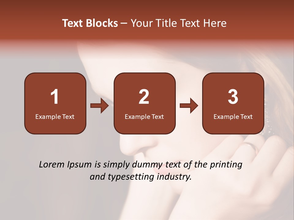 Thoughtful Fingers Woman PowerPoint Template