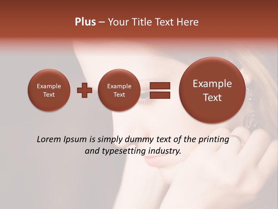 Thoughtful Fingers Woman PowerPoint Template