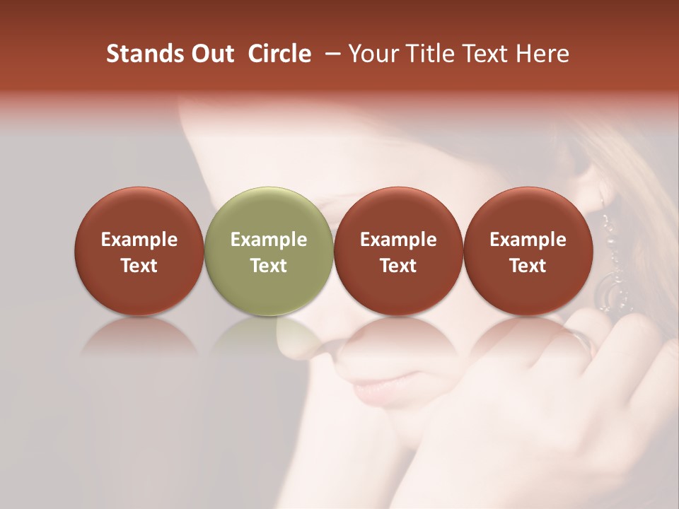 Thoughtful Fingers Woman PowerPoint Template