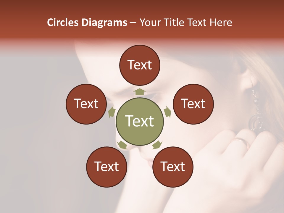 Thoughtful Fingers Woman PowerPoint Template