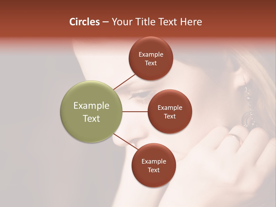 Thoughtful Fingers Woman PowerPoint Template