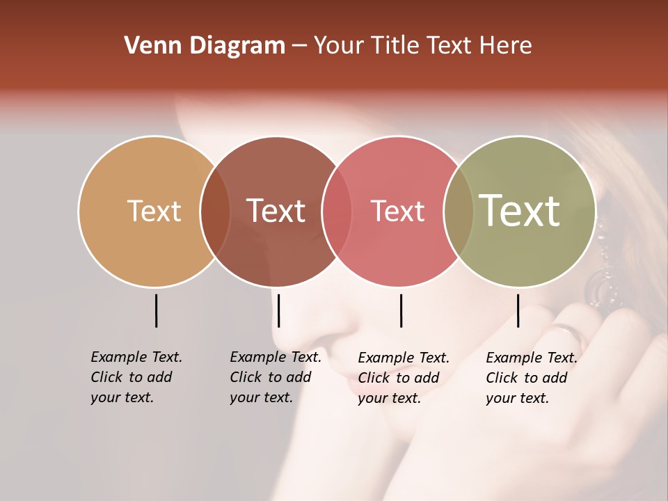 Thoughtful Fingers Woman PowerPoint Template