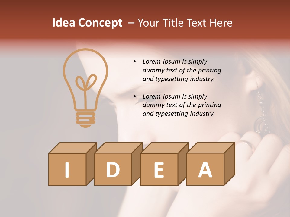 Thoughtful Fingers Woman PowerPoint Template