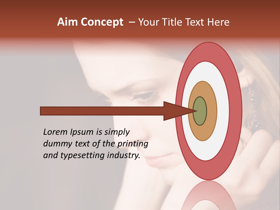 Thoughtful Fingers Woman PowerPoint Template