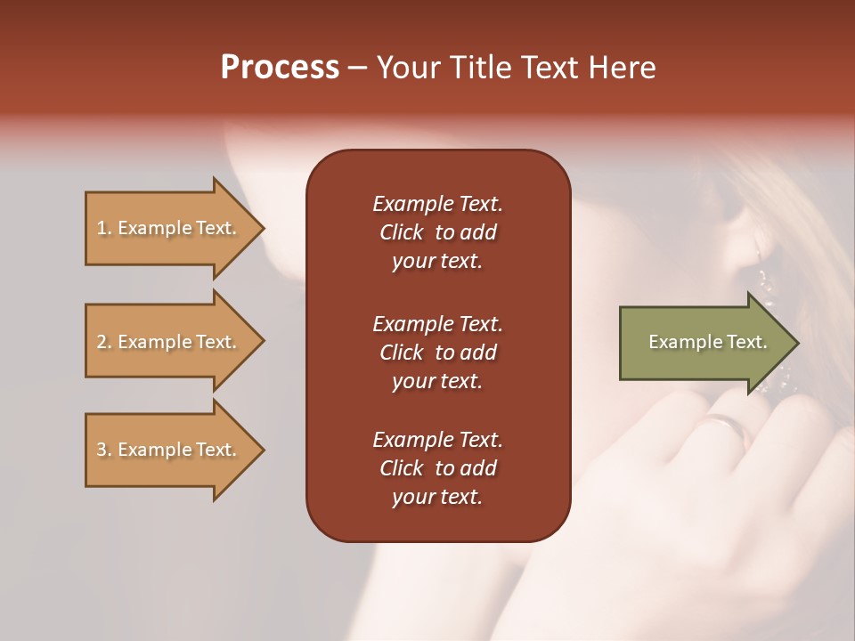Thoughtful Fingers Woman PowerPoint Template