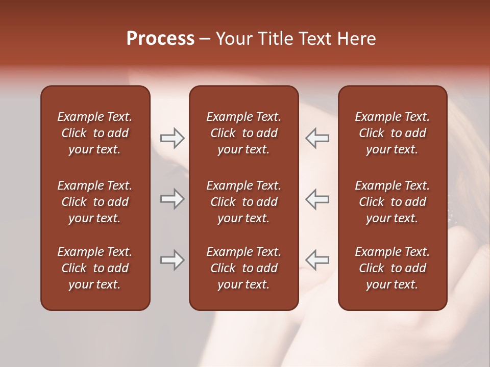 Thoughtful Fingers Woman PowerPoint Template
