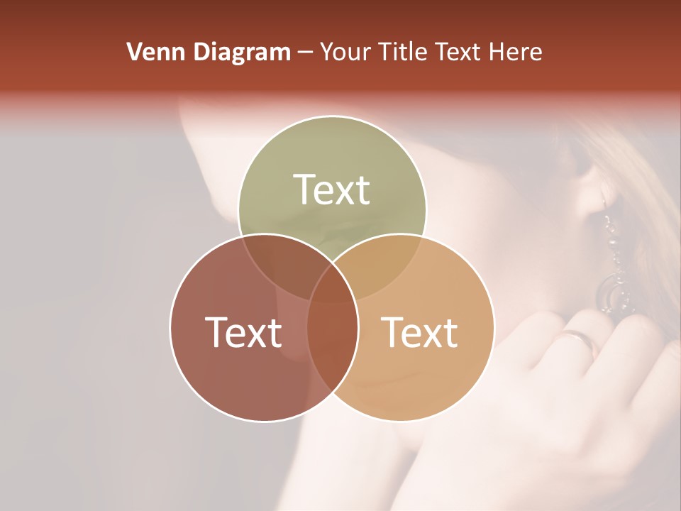 Thoughtful Fingers Woman PowerPoint Template