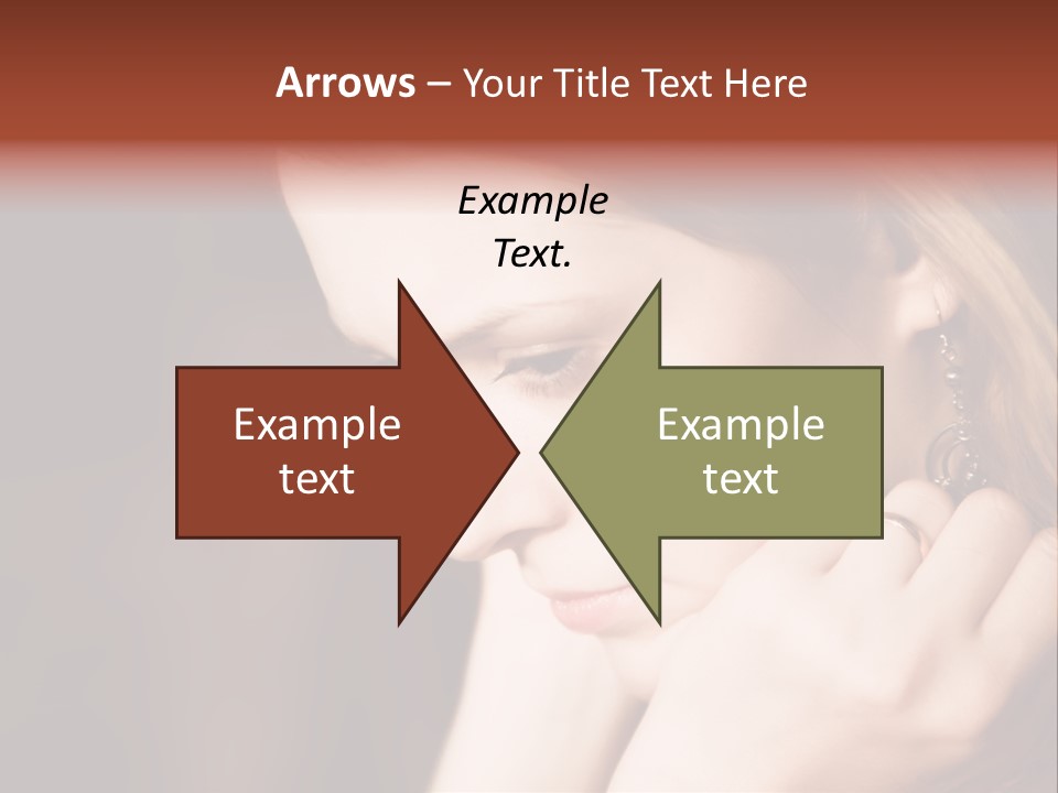 Thoughtful Fingers Woman PowerPoint Template