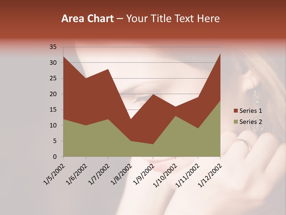 Thoughtful Fingers Woman PowerPoint Template