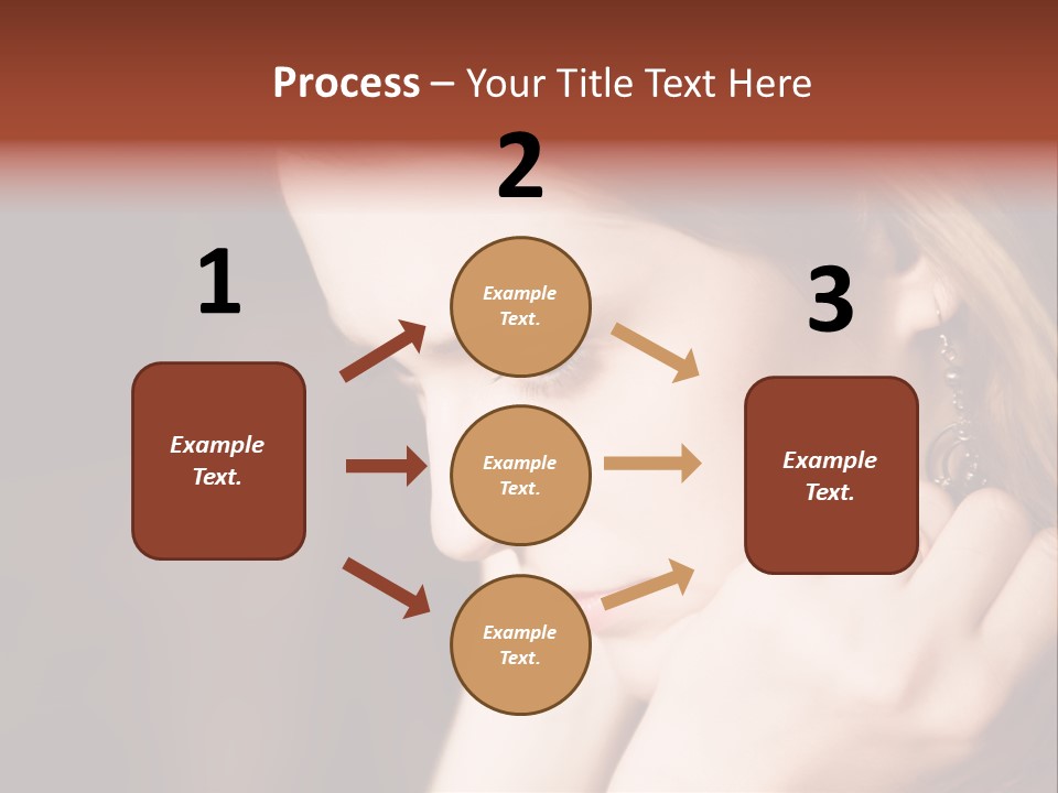 Thoughtful Fingers Woman PowerPoint Template