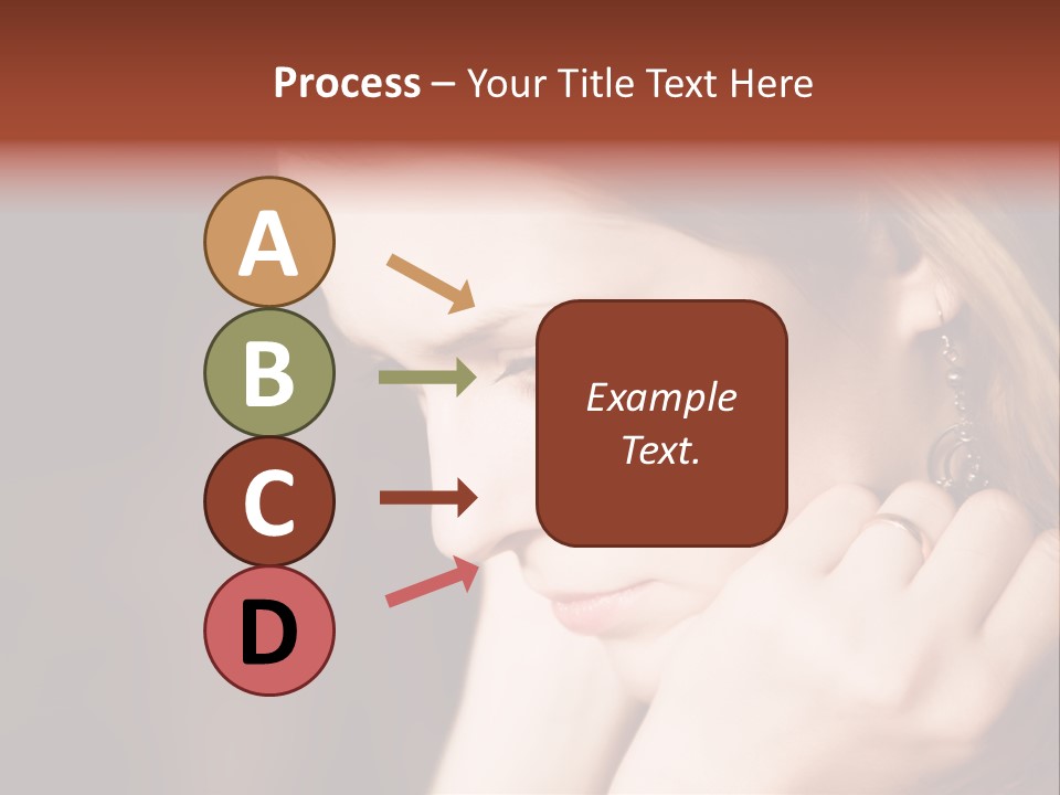 Thoughtful Fingers Woman PowerPoint Template