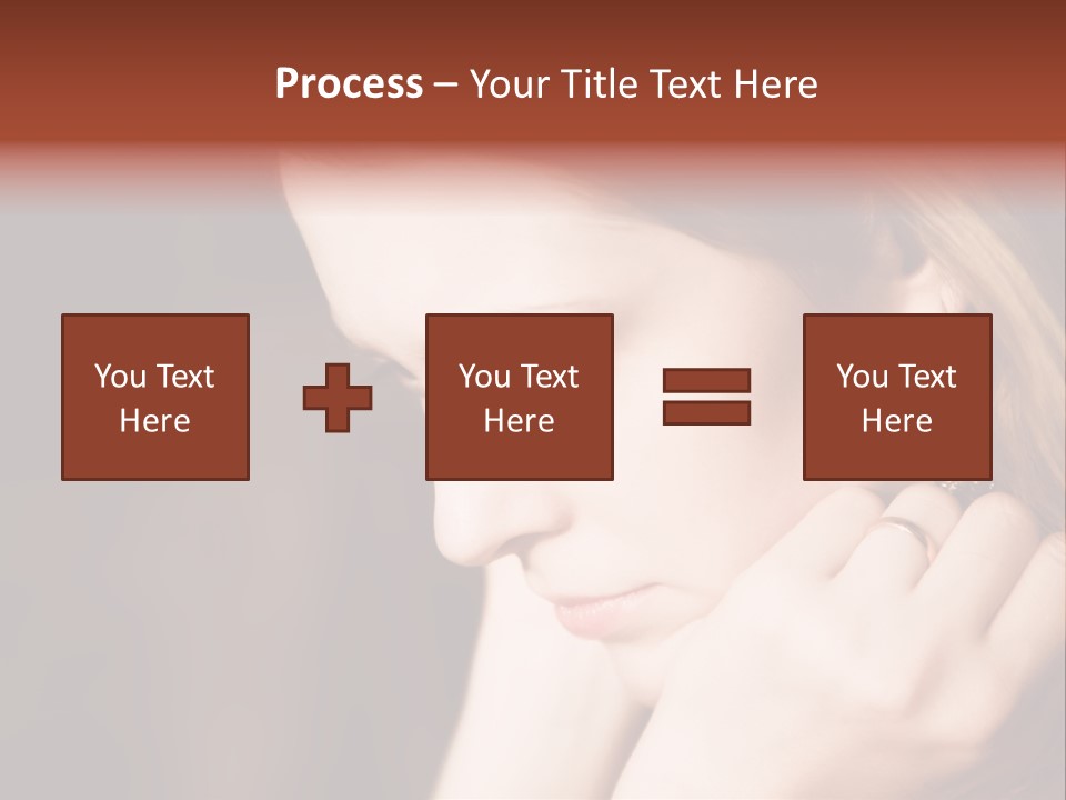 Thoughtful Fingers Woman PowerPoint Template