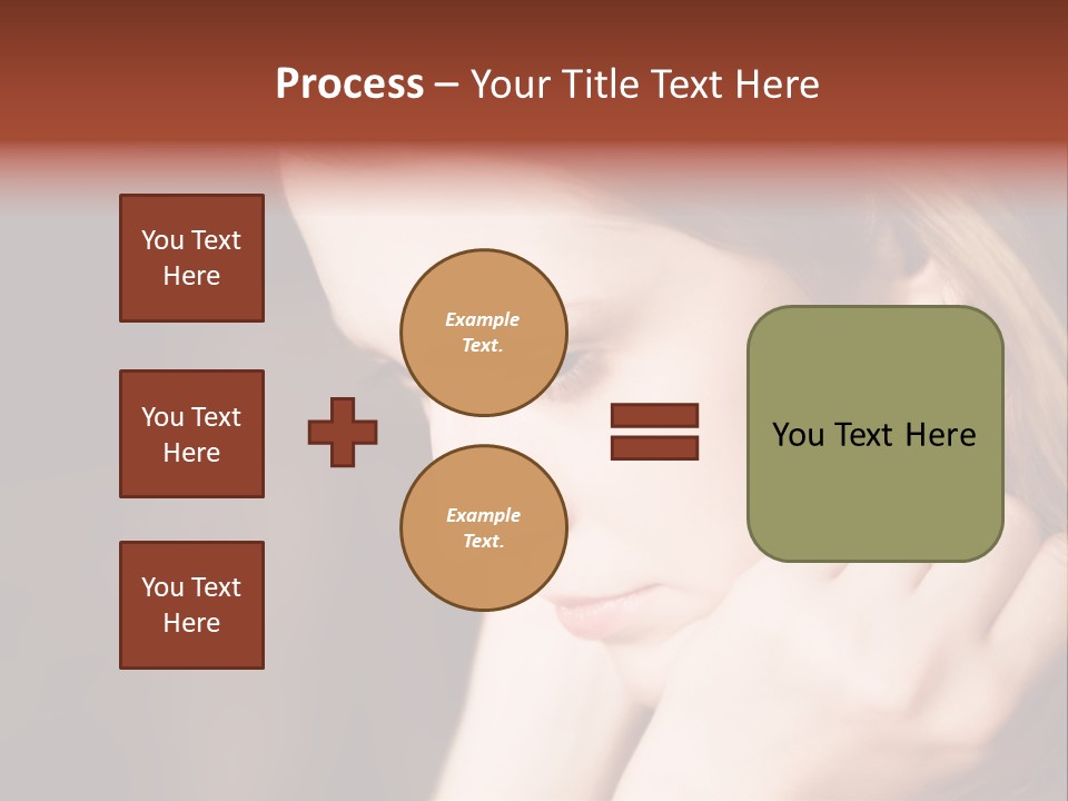 Thoughtful Fingers Woman PowerPoint Template