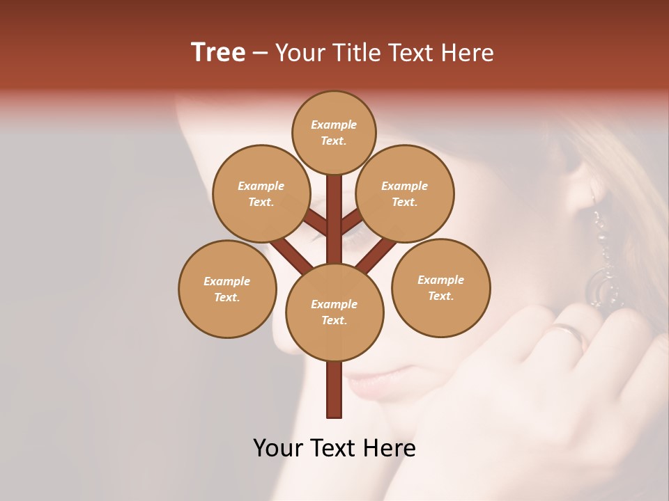 Thoughtful Fingers Woman PowerPoint Template