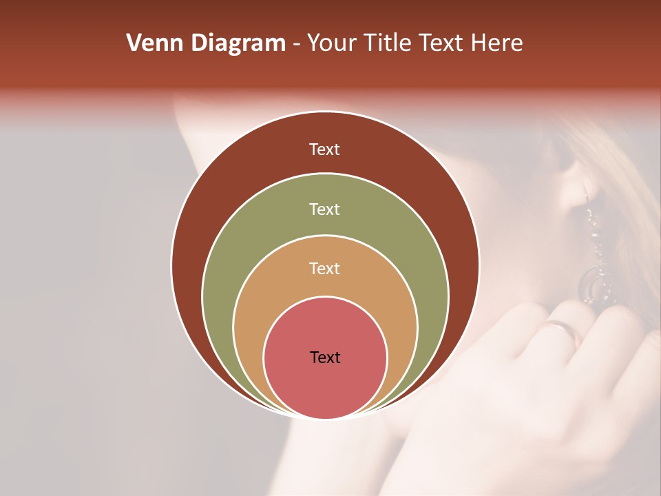 Thoughtful Fingers Woman PowerPoint Template