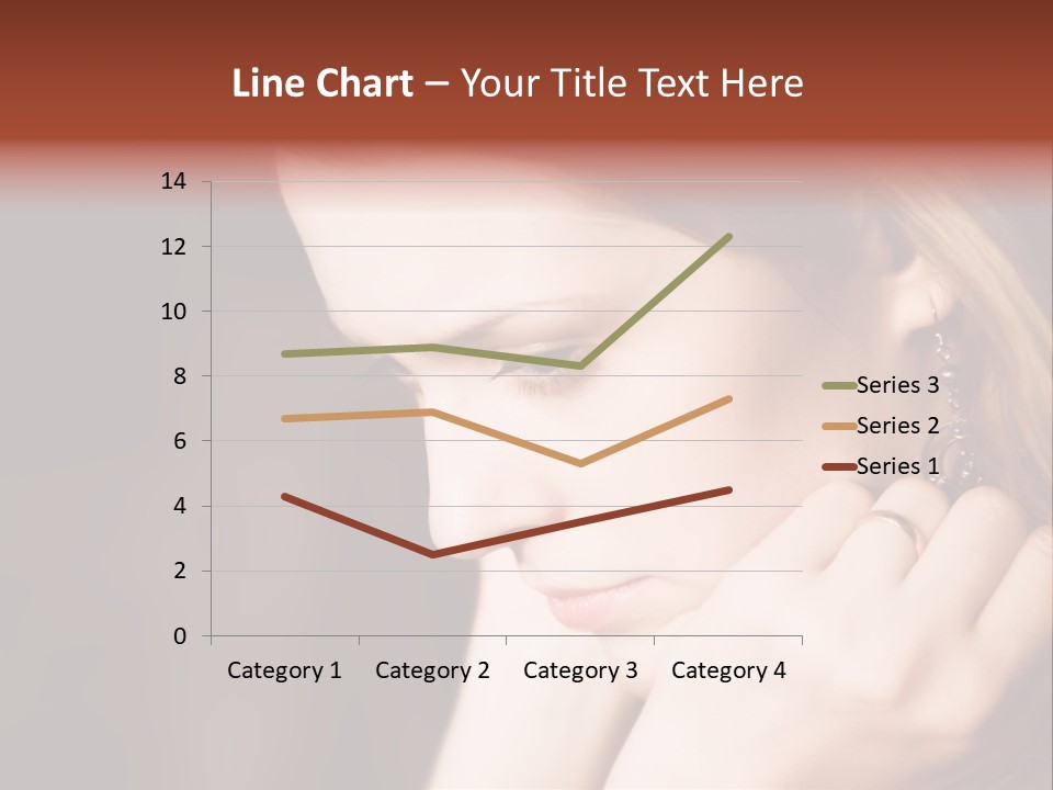 Thoughtful Fingers Woman PowerPoint Template