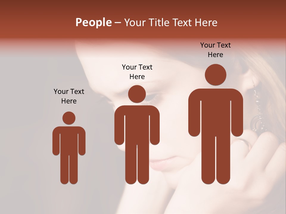 Thoughtful Fingers Woman PowerPoint Template