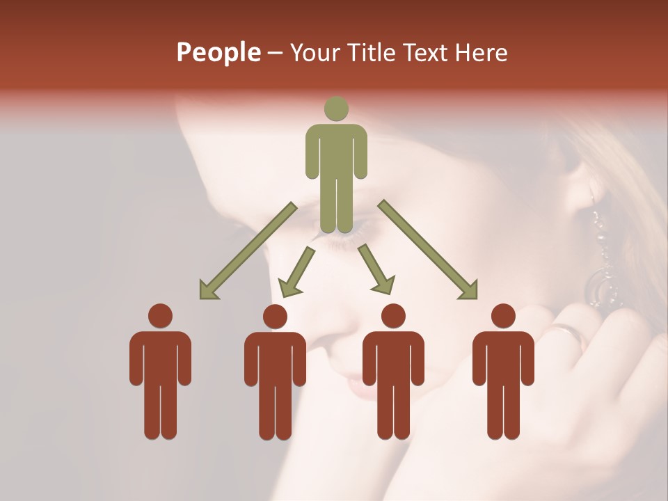 Thoughtful Fingers Woman PowerPoint Template