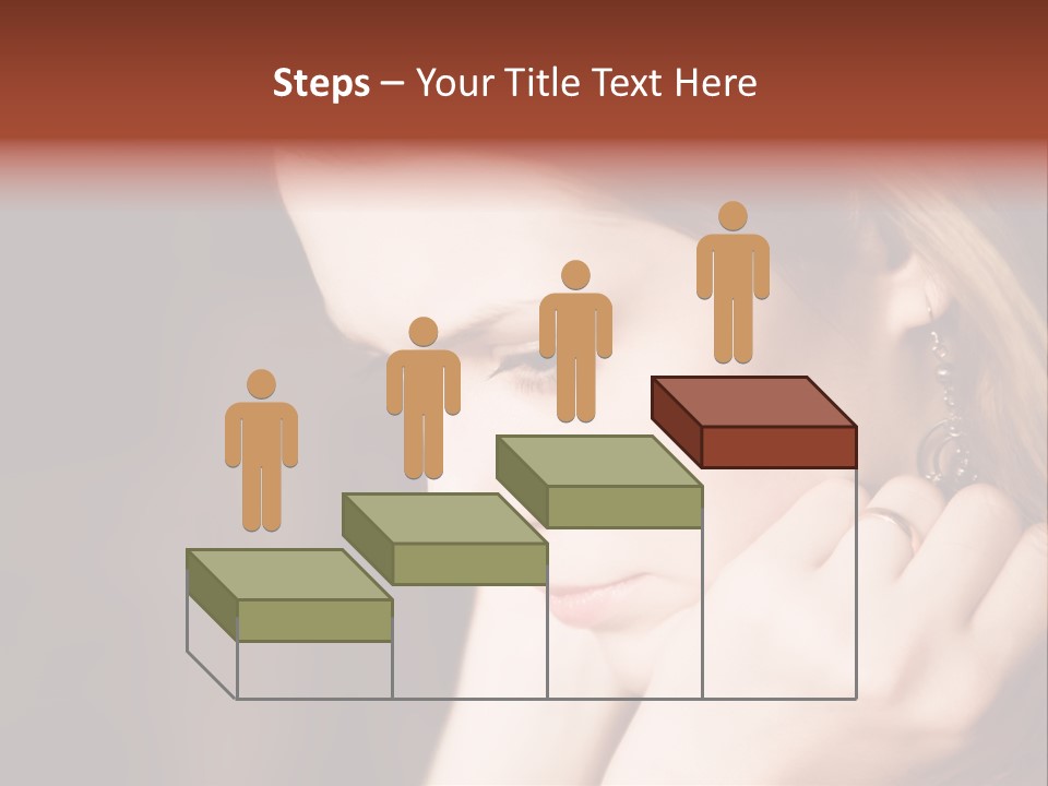 Thoughtful Fingers Woman PowerPoint Template