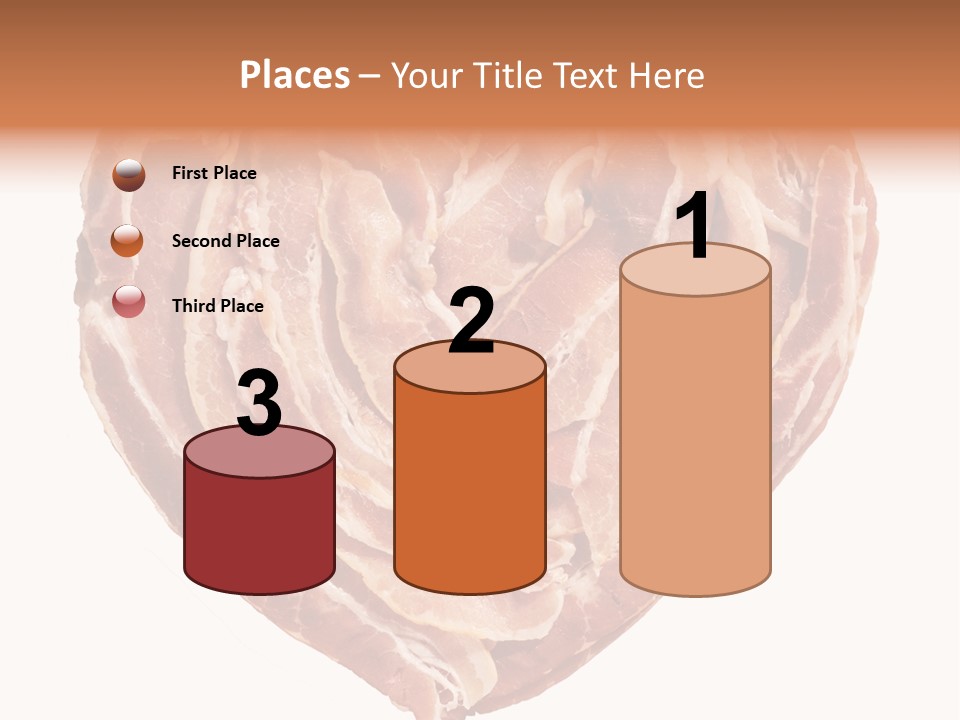A Heart Shaped Piece Of Bacon On A White Background PowerPoint Template