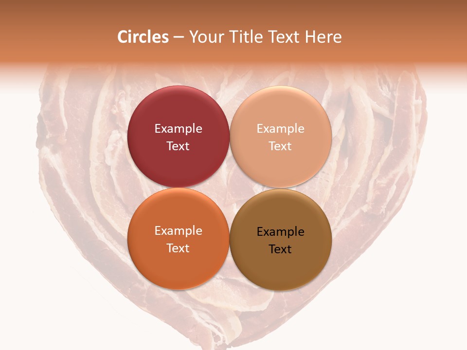 A Heart Shaped Piece Of Bacon On A White Background PowerPoint Template