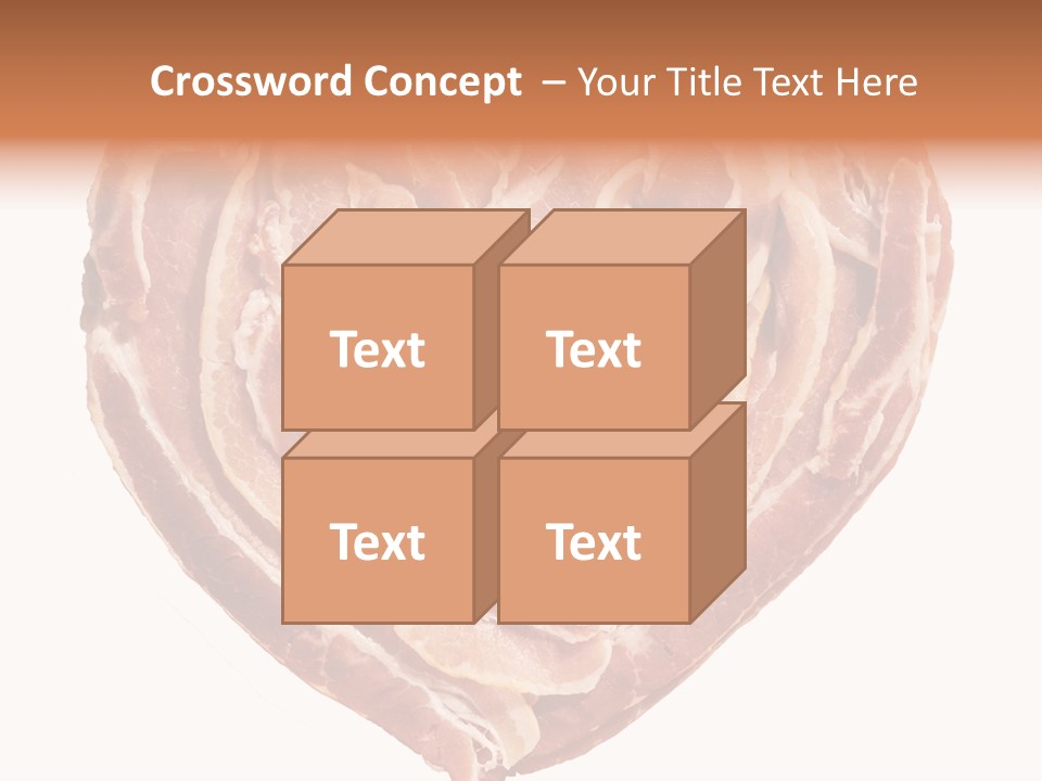A Heart Shaped Piece Of Bacon On A White Background PowerPoint Template