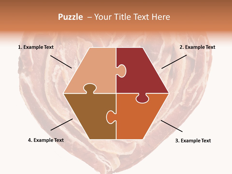A Heart Shaped Piece Of Bacon On A White Background PowerPoint Template