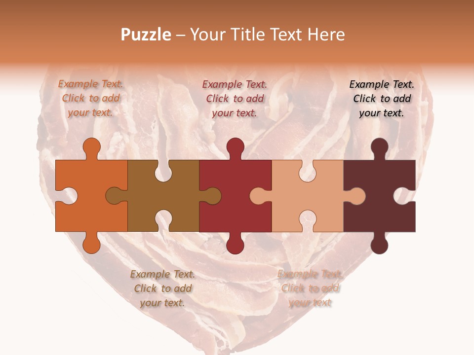 A Heart Shaped Piece Of Bacon On A White Background PowerPoint Template