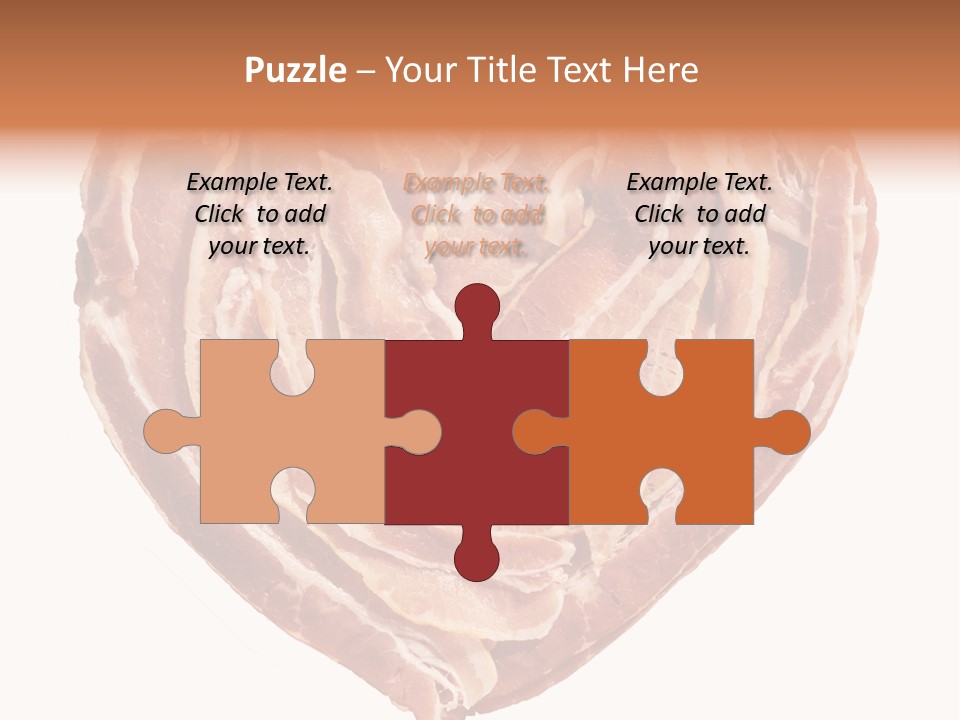 A Heart Shaped Piece Of Bacon On A White Background PowerPoint Template