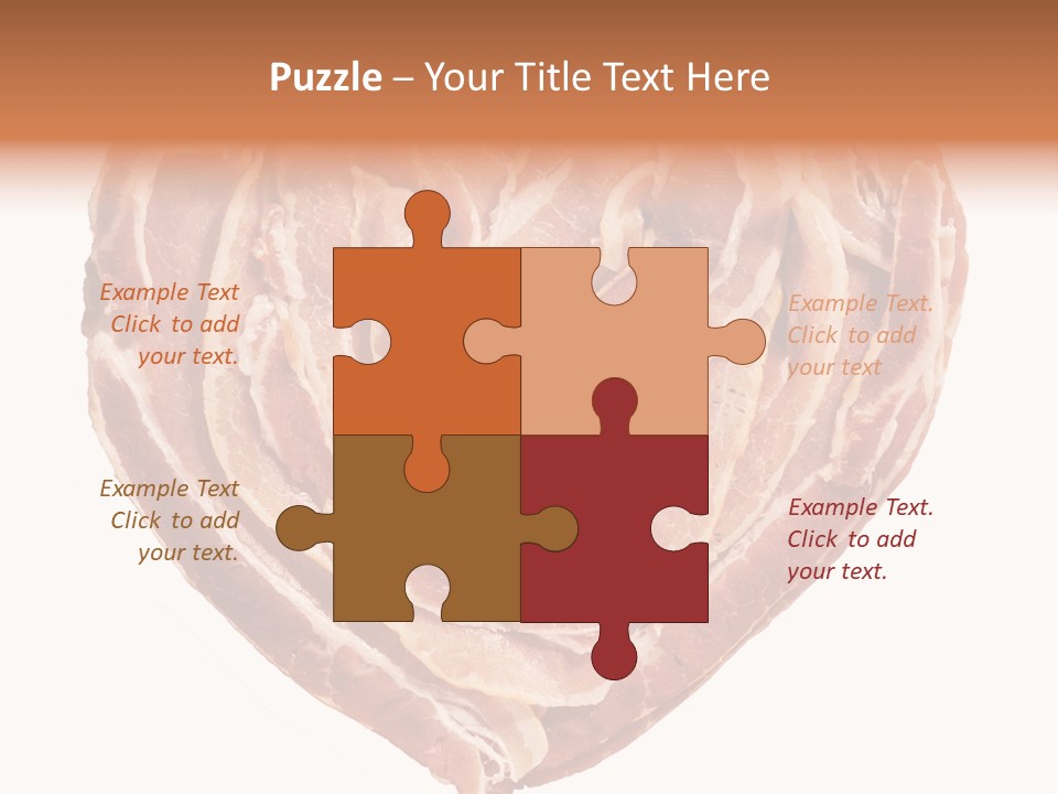 A Heart Shaped Piece Of Bacon On A White Background PowerPoint Template