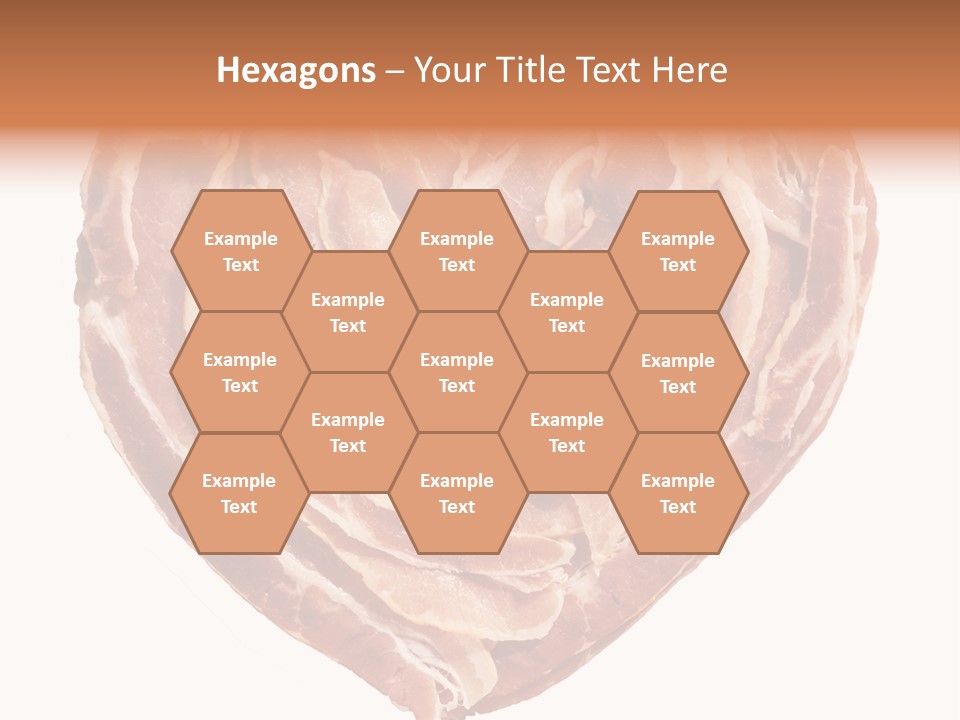 A Heart Shaped Piece Of Bacon On A White Background PowerPoint Template