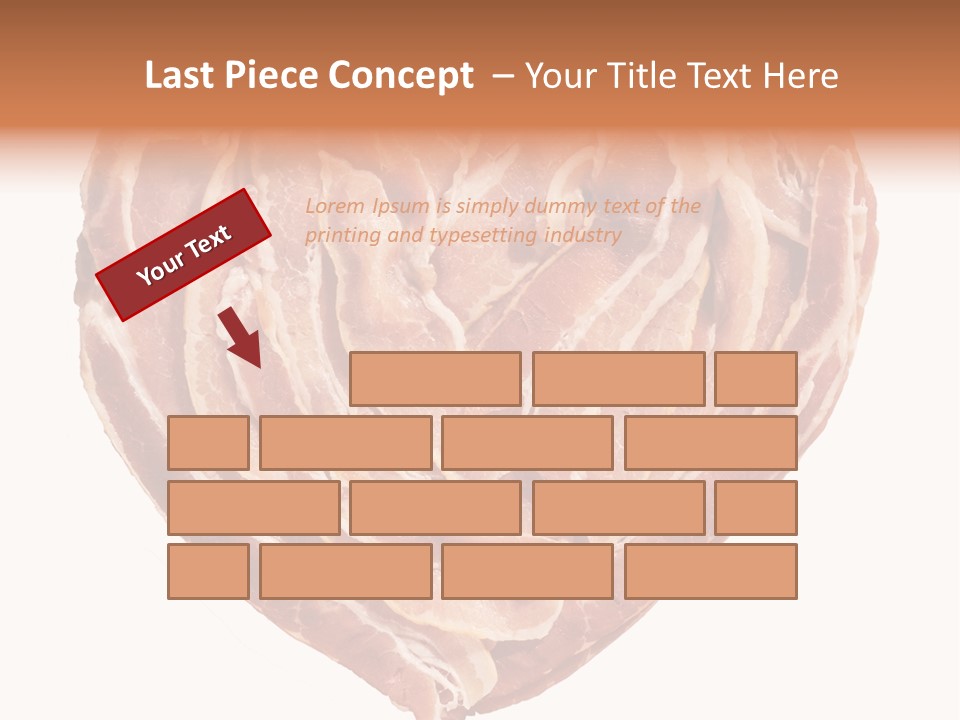 A Heart Shaped Piece Of Bacon On A White Background PowerPoint Template