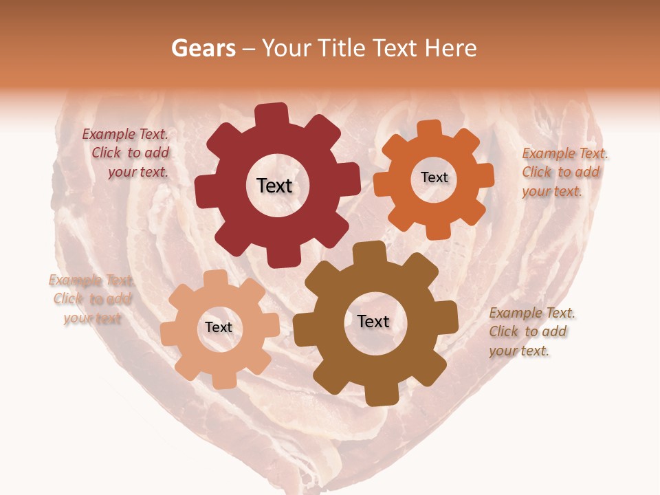 A Heart Shaped Piece Of Bacon On A White Background PowerPoint Template