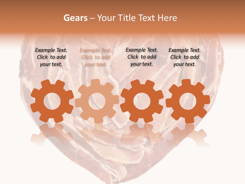 A Heart Shaped Piece Of Bacon On A White Background PowerPoint Template