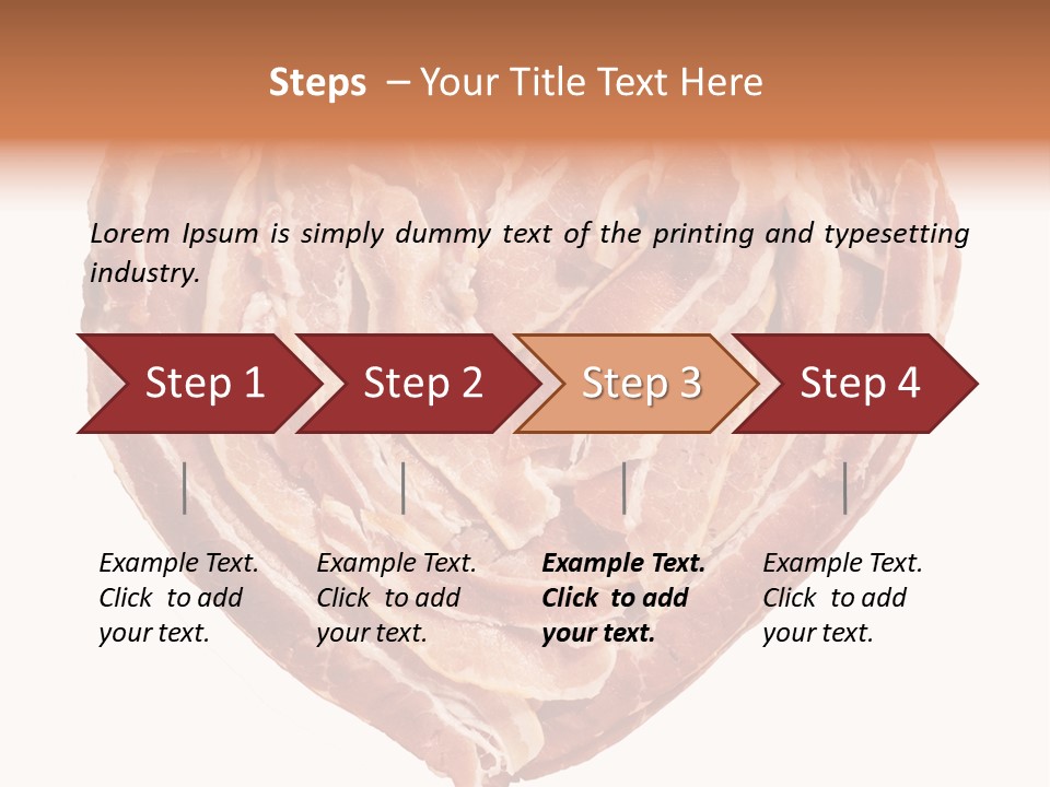 A Heart Shaped Piece Of Bacon On A White Background PowerPoint Template