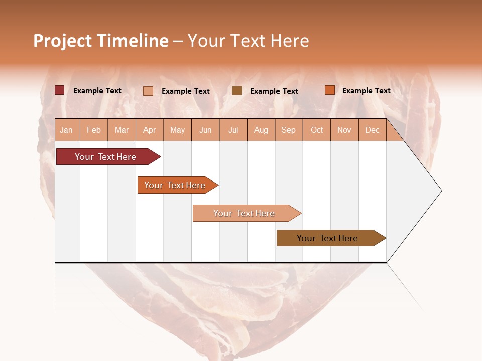 A Heart Shaped Piece Of Bacon On A White Background PowerPoint Template