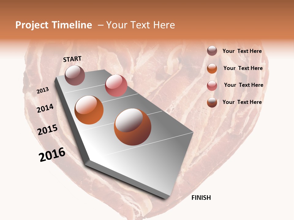 A Heart Shaped Piece Of Bacon On A White Background PowerPoint Template