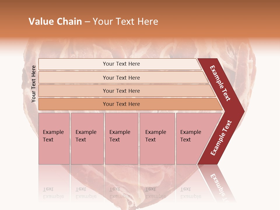 A Heart Shaped Piece Of Bacon On A White Background PowerPoint Template