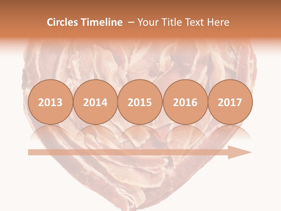 A Heart Shaped Piece Of Bacon On A White Background PowerPoint Template