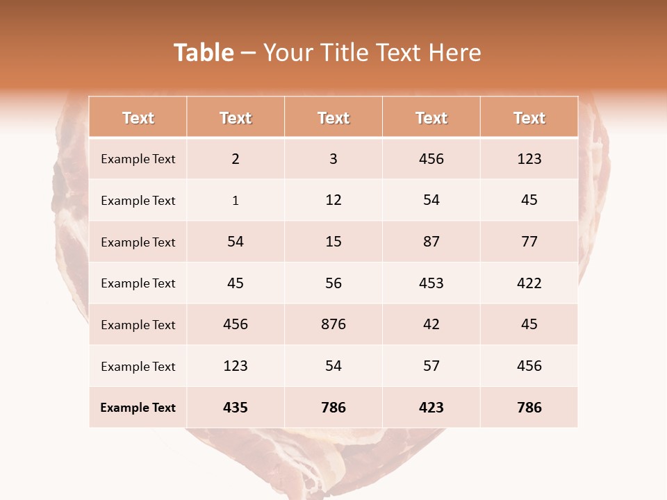 A Heart Shaped Piece Of Bacon On A White Background PowerPoint Template