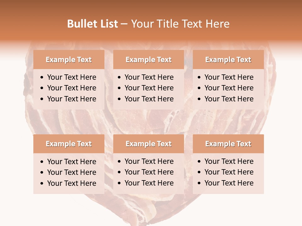 A Heart Shaped Piece Of Bacon On A White Background PowerPoint Template