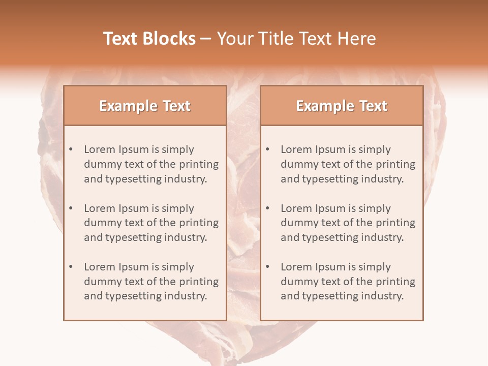 A Heart Shaped Piece Of Bacon On A White Background PowerPoint Template