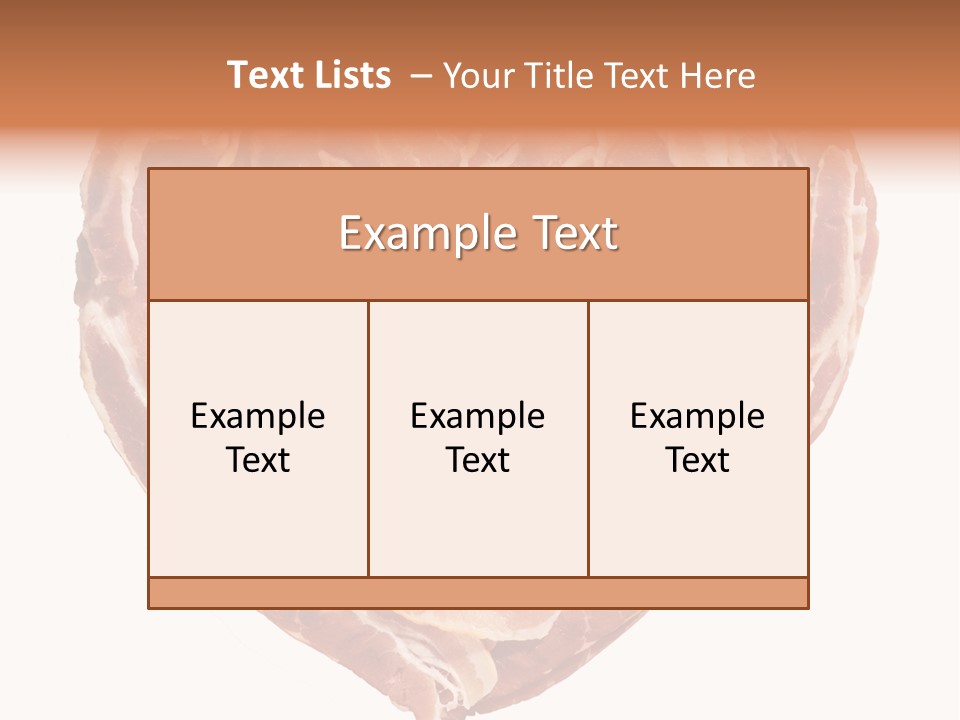 A Heart Shaped Piece Of Bacon On A White Background PowerPoint Template