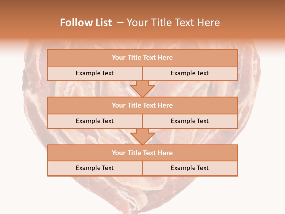 A Heart Shaped Piece Of Bacon On A White Background PowerPoint Template