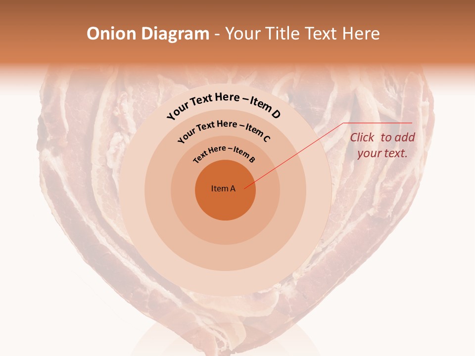 A Heart Shaped Piece Of Bacon On A White Background PowerPoint Template