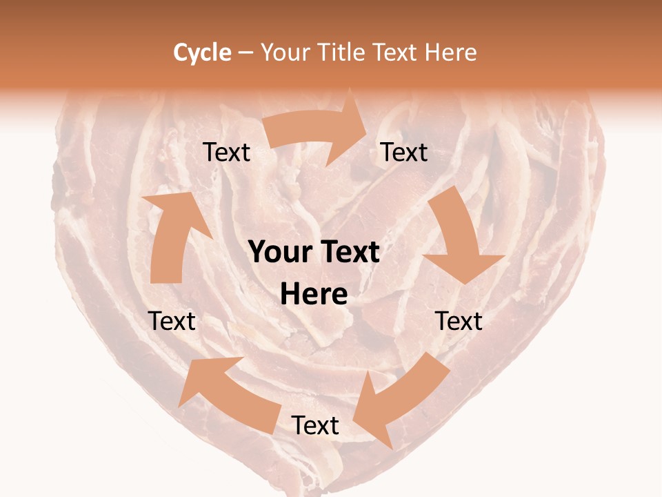A Heart Shaped Piece Of Bacon On A White Background PowerPoint Template