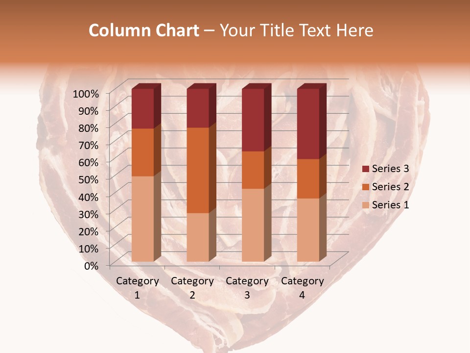 A Heart Shaped Piece Of Bacon On A White Background PowerPoint Template